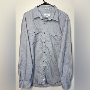 pd&c stretch Size XL Classic Fit Gray Button Down